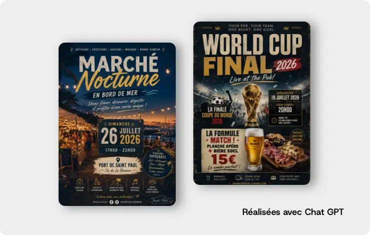 Exemple d'affiche réalisées avec Chat GPT